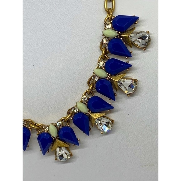 J. Crew Blue Green Gold Jeweled Necklace - Picture 2 of 3